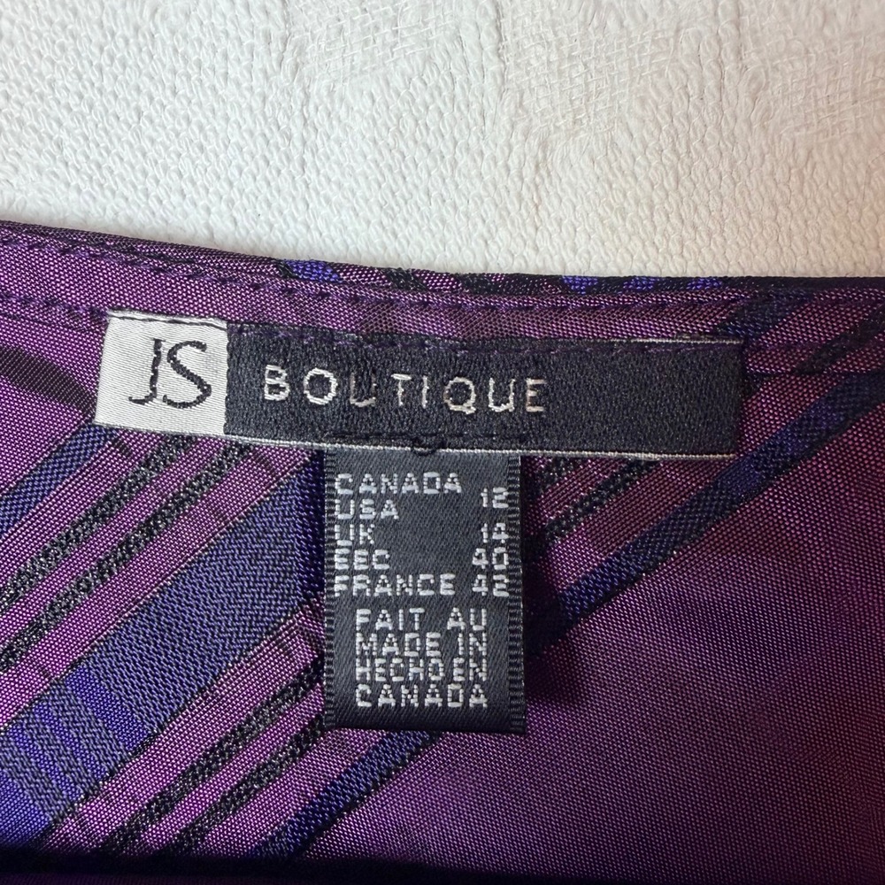 JS Boutique Purple Plaid Metallic Maxi Skirt Size 12 A-Line Formal Holiday - Picture 8 of 11